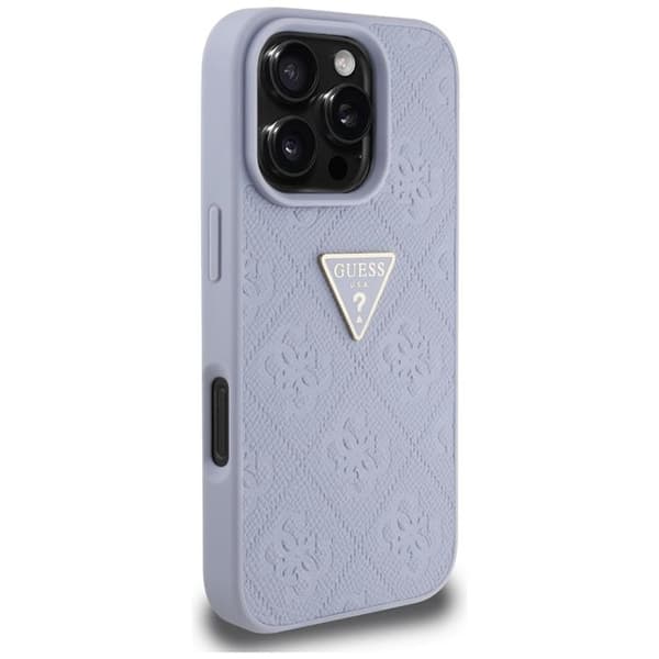 Guess Mobilskal till iPhone 16 Pro Max Hot Stamp 4G Triangle Logo - Lila Lila