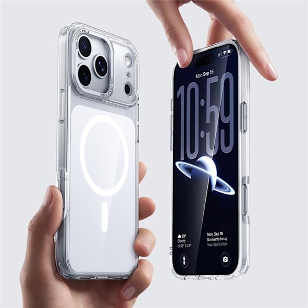 Mobilskal till iPhone 17 Pro Max MagSafe TPU Acrylic - Silver Silver