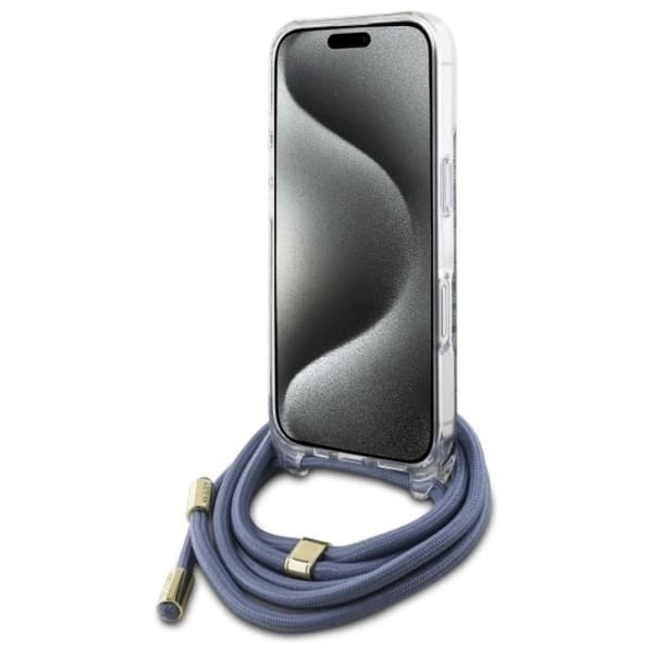 Guess Mobilskal till iPhone 16 Pro Crossbody Cord 4G Print - Blå Blå