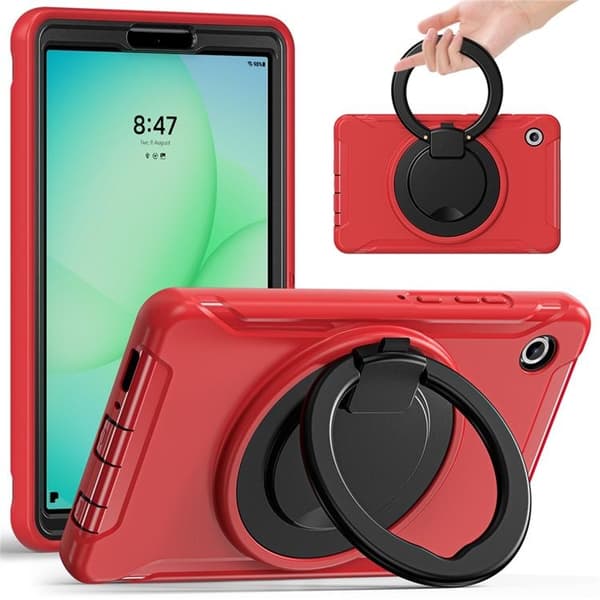 Mobilskal till Galaxy Tab A11 Rotary Kickstand Handle - Röd Röd