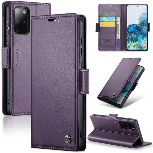 CASEME Plånboksfodral Konstläder för Samsung Galaxy S20 Plus 5G - Lila