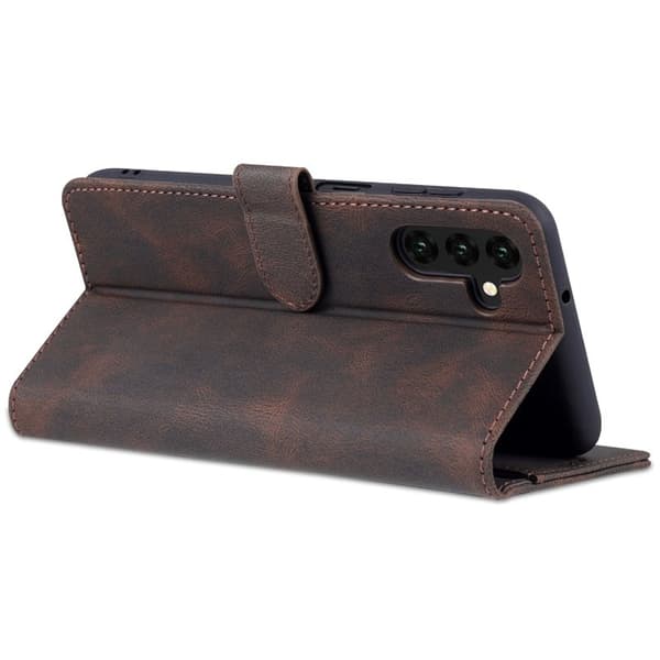 AZNS Samsung Galaxy A14 5G Plånboksfodral Konstläder - Brun