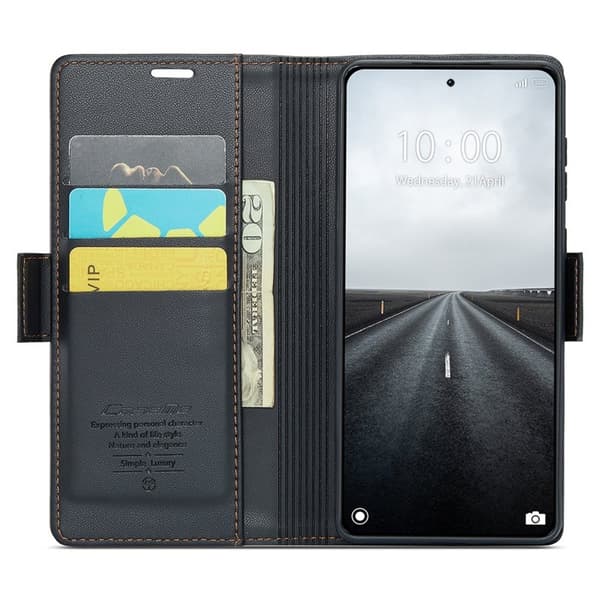 CASEME Xiaomi 14 Pro Plånboksfodral Konstläder RFID-Skydd Svart