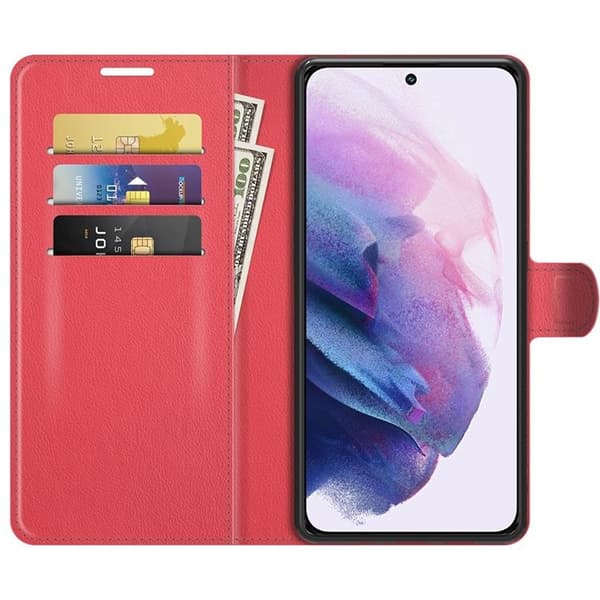 Litchi Magnetisk Etui Galaxy S22 Plus 5G - Rød Red