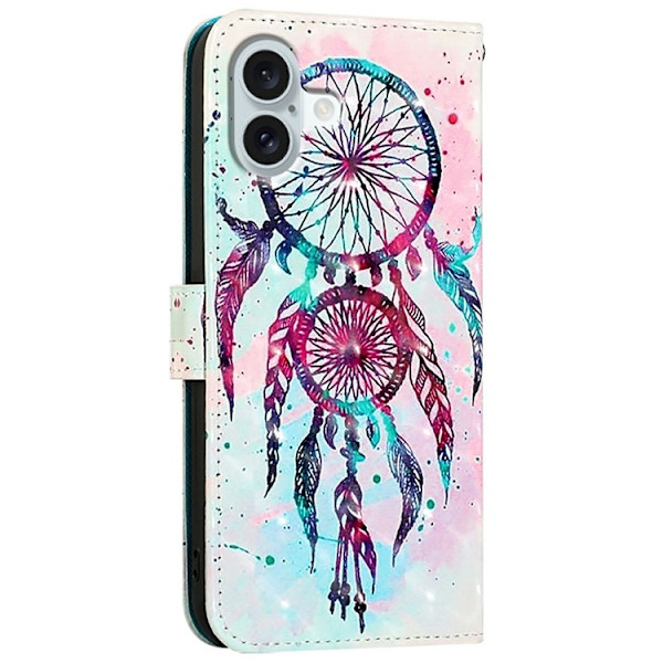 iPhone 16 Plus Plånboksfodral Printing Pattern Med Rem Flerfärgad