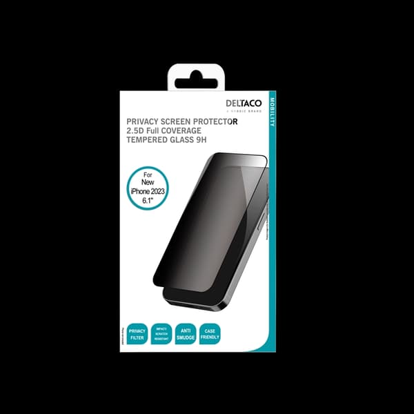 Deltaco iPhone 15 Pro Max Härdat Glas Skärmskydd 9H Sekretess