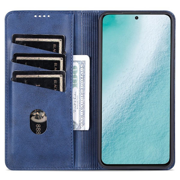 AZNS Samsung Galaxy S24 Plånboksfodral Konstläder - Blå