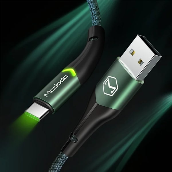 MCDODO USB-A - USB-C Kabel 1m MDD CA-7960 - Grön Grön