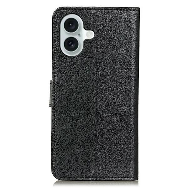 iPhone 17 Plånboksfodral Litchi Texture - Svart Svart