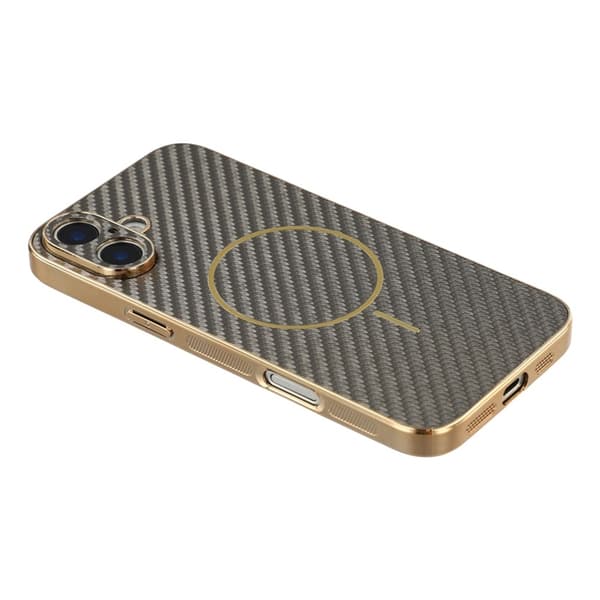 Mobilskal till iPhone 17 MagSafe Carbon Fiber Electroplated - Brun