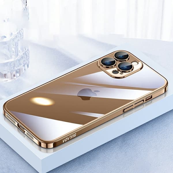 SULADA JINGJIA Mobilskal till iPhone 16 Pro Max Hård PC Klart Guld