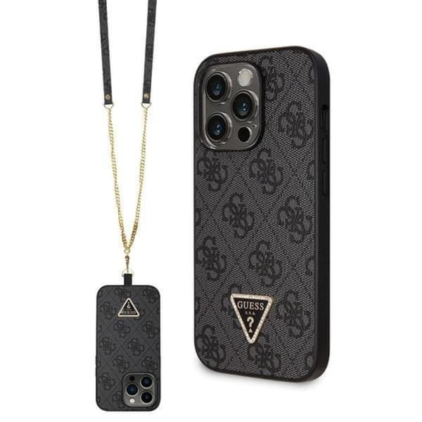 Guess iPhone 13 Pro Mobilskal Crossbody 4G Metal Logo - Sort Black