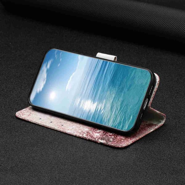 Plånboksfodral för Samsung Galaxy S26 Flip Konstläder - Roséguld Marmor