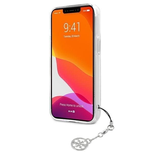 Guess Skal iPhone 13 mini Grey Strap Charm - Transparent Transparent