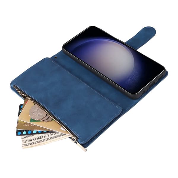 Plånboksfodral för Samsung Galaxy S26 Plus Konstläder Flera kortfack - Blå