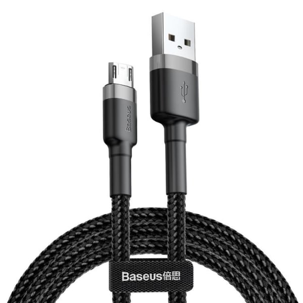 Baseus Flätad USB Till Micro USB Kabel 2M  - Svart/Grå Svart
