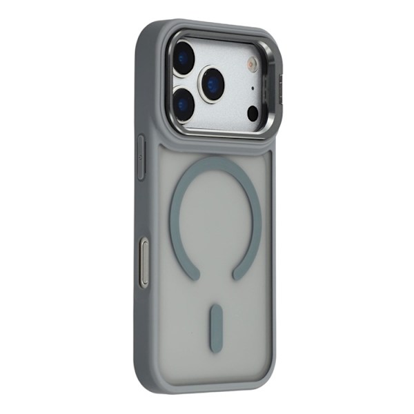 Mobilskal till iPhone 17 Pro MagSafe Lins Kickstand - Titangrå Grå