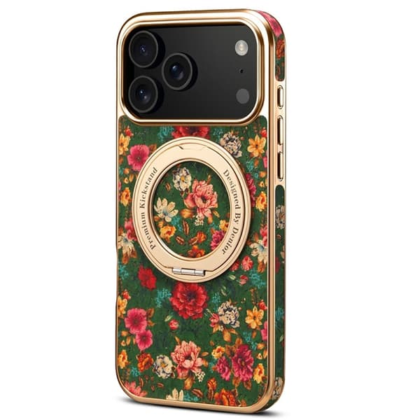 Mobilskal till iPhone 17 Pro MagSafe Electroplated Floral A22 - Grön Grön