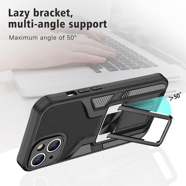 iPhone 14 Etui Kickstand - Sort Black