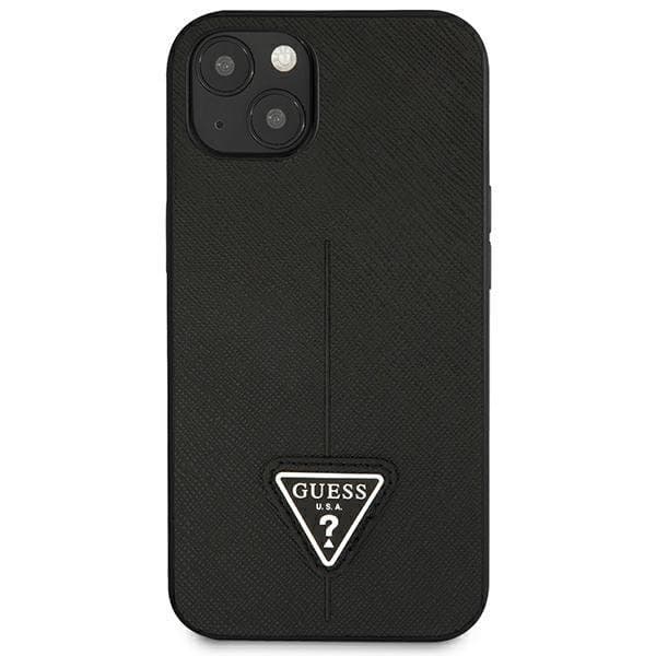GUESS iPhone 14 Plus Skal Saffiano Triangle Logo - Svart Svart