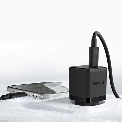 Baseus Snabbladdare USB-C 20W Mini USB-C Kabel 60W 1m - Svart Svart