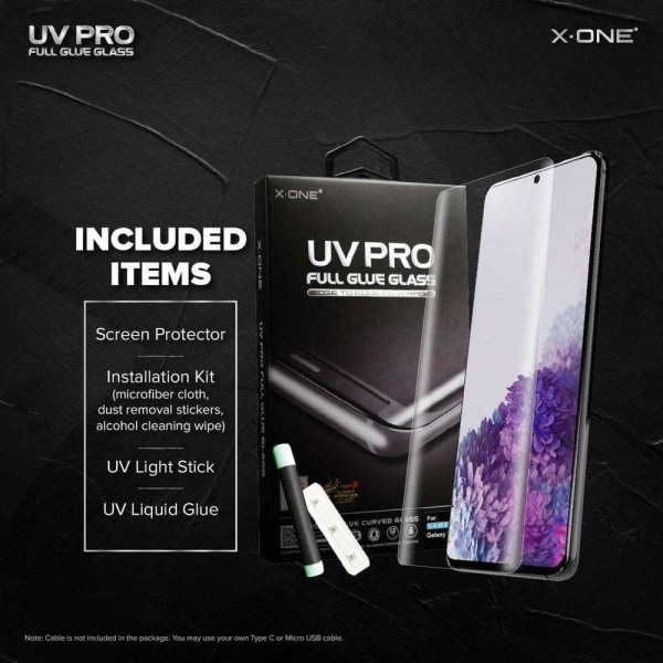 X-ONE UV PRO Karkaistu lasinen näytönsuoja Samsung Galaxy S9 Plus -puhelimeen