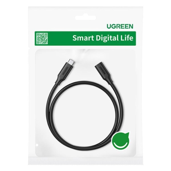 Ugreen Förlängning Kabel USB-C Hane Till USB-C Hona 100W 1m - Sv
