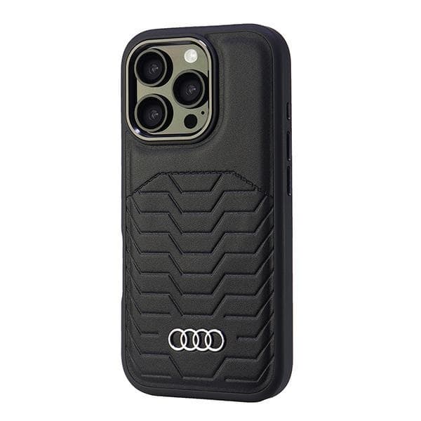 Audi telefontaske til iPhone 16 Pro MagSafe Syntetisk Læder - Sort Black