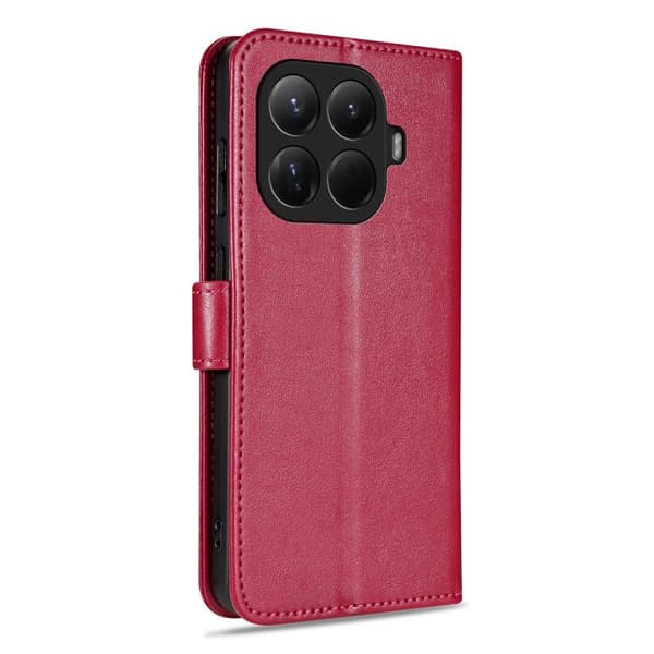 AZNS Xiaomi 15T Pro Plånboksfodral Anti-Scratch Konstläder - Röd