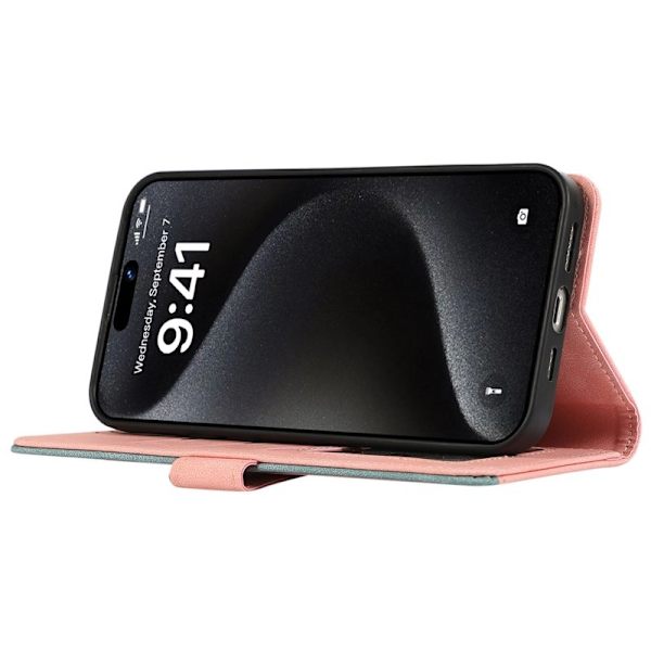 ABEEL iPhone 15 Pro Plånboksfodral RFID-Skydd - Rosa