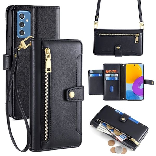 Galaxy M52 5G Plånboksfodral Drop Proof Svart