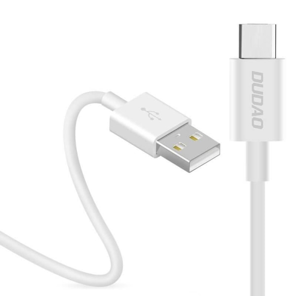 Dudao USB / USB-C Ladekabel 3A 1m Hvid White