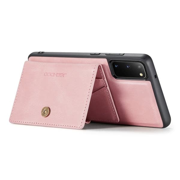 JEEHOOD Samsung Galaxy S20 Konstläder Plånboksfodral Detachable Roséguld