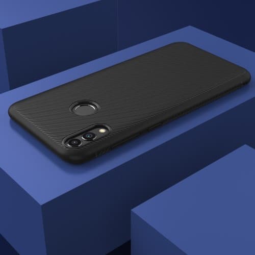 Twill Texture Flexicase Cover til Huawei P Smart (2019) / Honor Black