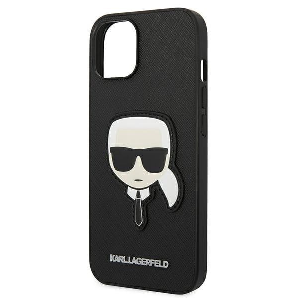 Karl Lagerfeld iPhone 14 Plus Skal Saffiano Karl`s Head Patch - Svart Svart