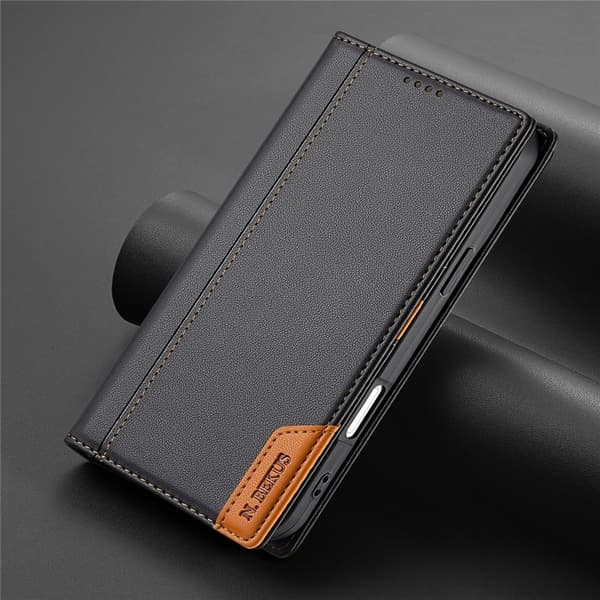N.BEKUS iPhone 17 Konstläder Plånboksfodral RFID-Skydd P3 - Svart Svart