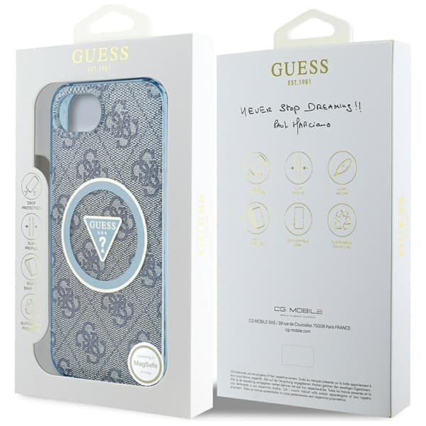 Guess Mobilskal till iPhone 16e Magsafe Metal Glitter - Blå