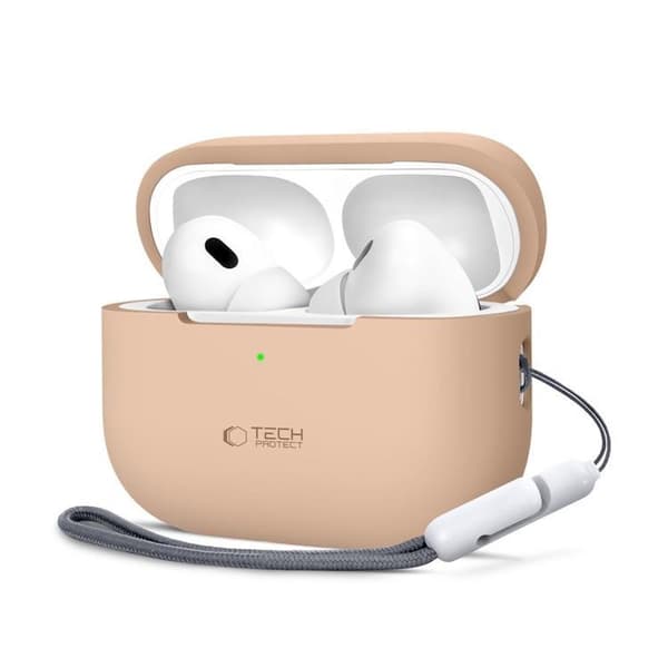 Tech-Protect Apple Airpods Pro 1/2 Taske Silikone - Cafe Latte Beige