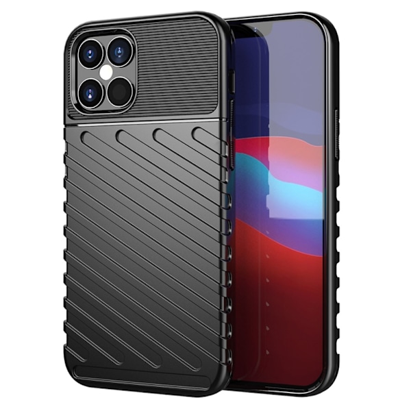 Thunder Twill Texture Skal iPhone 12 & 12 Pro - Svart Svart