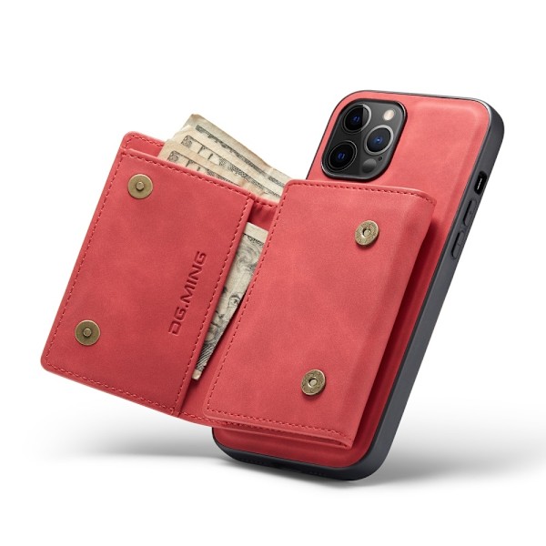 DG.MING iPhone 13 Pro Max Skal samt Wallet med Kickstand - Röd Röd