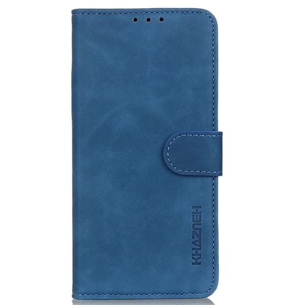 KHAZNEH OnePlus 13R 5G Plånboksfodral Konstläder Retro Textur - Blå