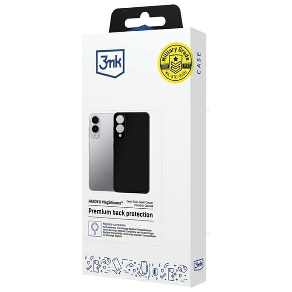 3MK Telefontaske til Galaxy S25 Edge MagSafe Hardy Silikone - Sort Svart