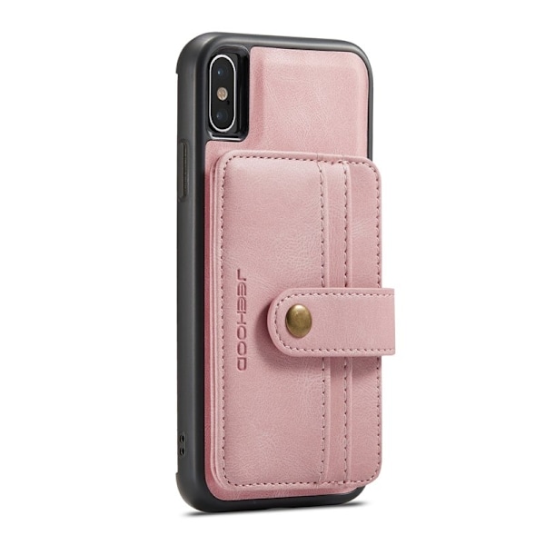JEEHOOD Mobilskal till iPhone XS Max Shockproof Wallet Rosa