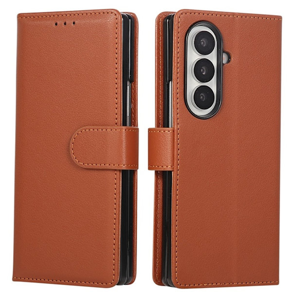 Galaxy Z Fold 7 Plånboksfodral Med Handledsrem - Brun Brun