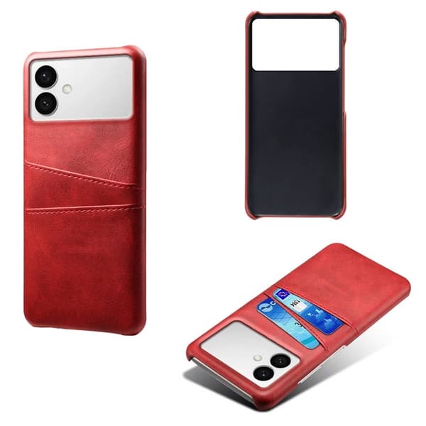 Mobilskal till Samsung Galaxy S26 Edge PU Läder + Hård PC - Röd
