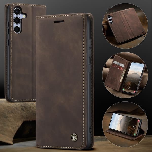 CASEME 013 Plånboksfodral för Samsung Galaxy S25 FE - Kaffe