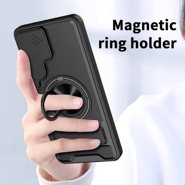 Mobilskal till Galaxy S26/S26 Pro med Camera Lens Slider Ringhållare - Orange Orange