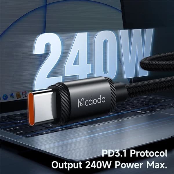 MCDODO USB-C - USB-C 240W Kabel 2m CA-3681 - Svart Svart