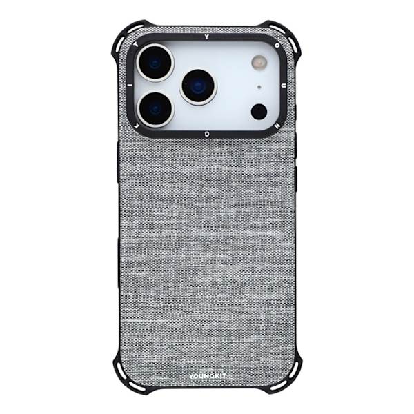 YOUNGKIT Mobilskal till iPhone 17 Pro Max MagSafe Jeans Cloth - Grå Grå