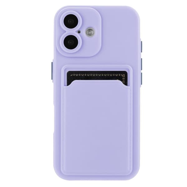Mobilskal till iPhone 16 Korthållare TPU - Lila Lila